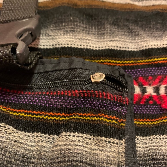 Boho Bag/Backpack with Multicolor Stripes - Picture 4 of 8